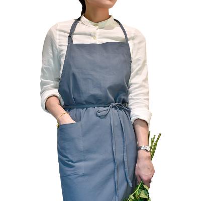 China AZO FREE High End Japanese Style Coffee Painting Art Quality Gardening Canvas Apron Long for sale