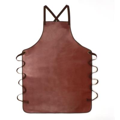 China 2021 AZO Free Oil Resistant Outdoor Grill Apron Waterproof PU Leather Apron For Bartender Bartender for sale