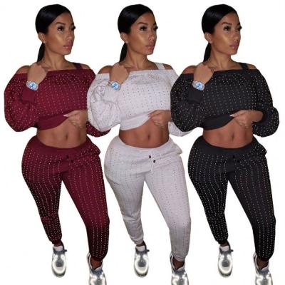 China 2022 New Style Women's Clothing Hot Sale QUICK DRY Off The Shoulder Waist Women's Casual 2 Piece Set Two Piece Set Y329 for sale