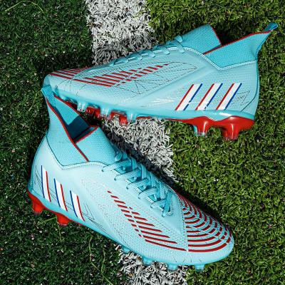 China Wholesale Breathable Football Shoes Knitted High Top Football Boots With Laces Fg Studs 22 Predatory Edge Geometric.1 Fg Football Boots Shoes for sale