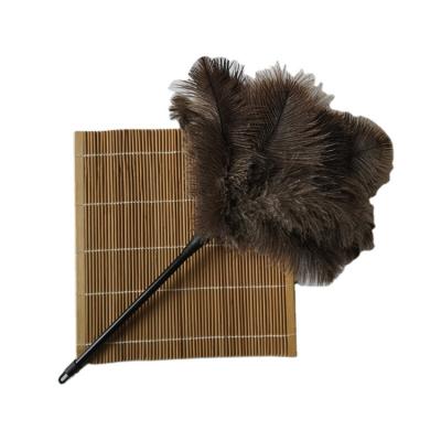 China Decorations Chinese Factory Price 36cm Grey Artificial Ostrich Feather Duster For Car Cleaning for sale