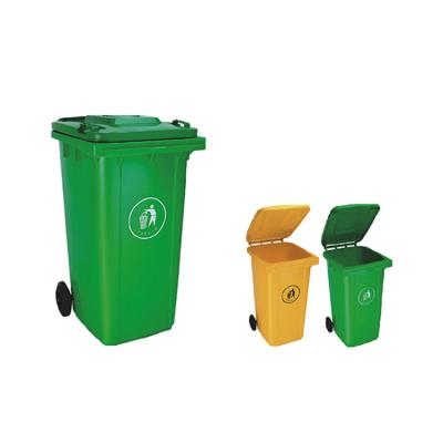 China Durable High Quality PE Outdoor Trash Can Customized Wholesale Plastic Wheeled Recycling Trash Can With Lid for sale