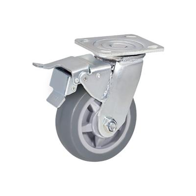 China Hot sale rigid bottom noice rubber caster heavy duty locking wheels with break resistant casters for sale