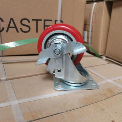 China Wholesale 4 Inch Rigid Plastic Core PU Caster Wheel With Side Cut for sale