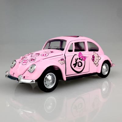 China Toy High Quality Plastic Cartoon Beetle Car Simulated Wacky Cars Toy Cake Topper For Kids Birthday Party for sale