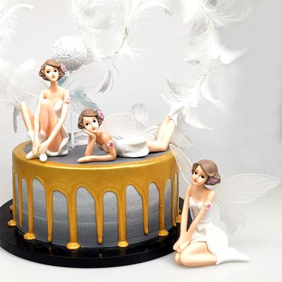 China Cartoon Toy 3pcs/set PVC Figure Fairy Princess Cake Topper Toy for sale