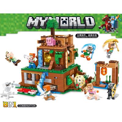 China Building Toy 8 In 1 Small House Building Blocks Sets With Steve Action Figures Compatible My World Sets Toys For Children for sale