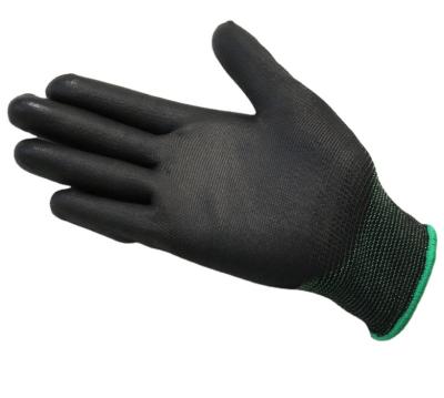 China Hot Selling Black Coated Electronic Work Gloves Amazon PU Palm Fit Gloves Price Palm Gardening Gloves for sale