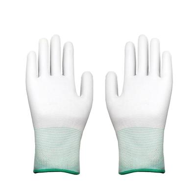 China Wholesale White PU Palm Fit Construction Industry Assembly 13G PU Palm Fitted Polyester Coating Gloves For Safety Working for sale