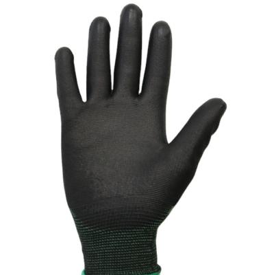 China Palm Fit PU Anti-Slip Wear Resistant Breathable Black Coated Palm Work Gloves Gardening Gloves for sale