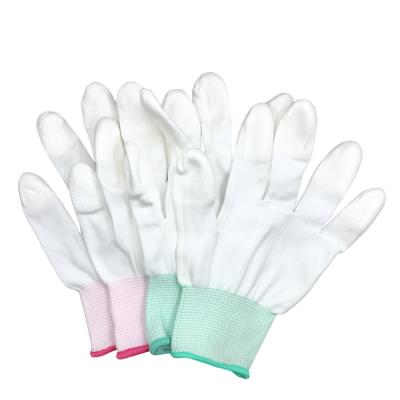 China Premium Safety Hand Work Safety Gloves Quality PU Top Protective Fit Coated 13g Polyester Knitted Working Gloves for sale