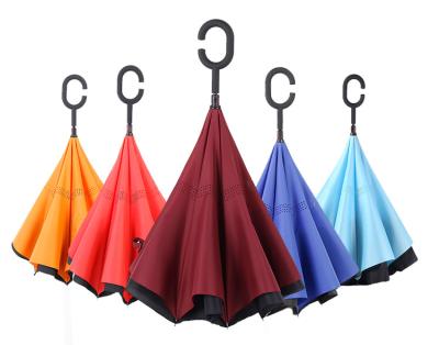 China Traditional Umbrella Reverse Double Layer Reverse Inverted Umbrella for sale