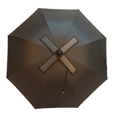 China Shop Solar Fan Cooling Umbrella With USB Charge Your Phone for sale