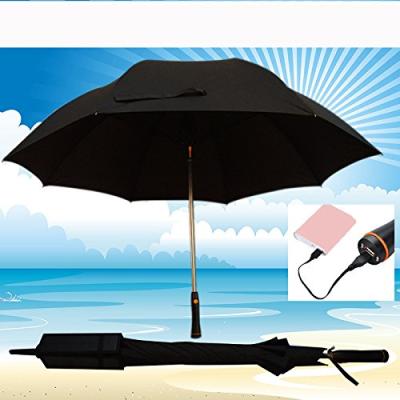 China Store Outdoor Solar Panel Fan Umbrella Style Abaya Beach Umbrella for sale