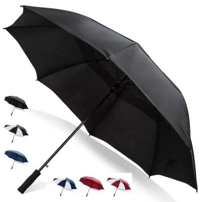 China Promotional Bulk Personalized Golf Umbrellla Gifts Logo Printing Double Layer Strong Vented Umbrella for sale