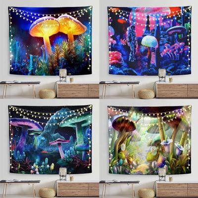 China American Style Amazon Psychedelic Mushroom Printed Custom Polyester Woven Hanging Tapestry for sale