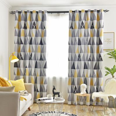 China Wholesale Ready Made Blackout Window Blackout Modern Geometric Curtain For Bedroom for sale