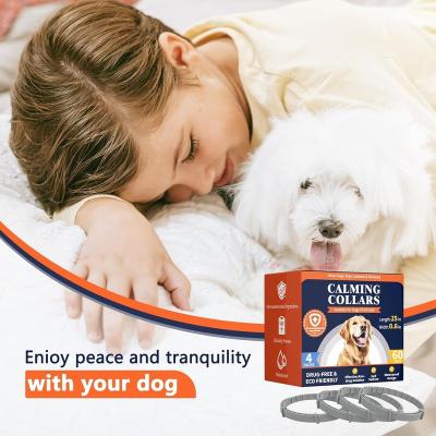 China Stocked 4-piece dog Anxiety Relief Pheromone collar 60 days of continuous release of pheromone Dog Calming collar Separation design Flex for sale