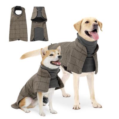 China Stocked New pet clothes autumn and winter dog cotton-padded coat British gentleman windbreaker winter warm dog clothes for sale