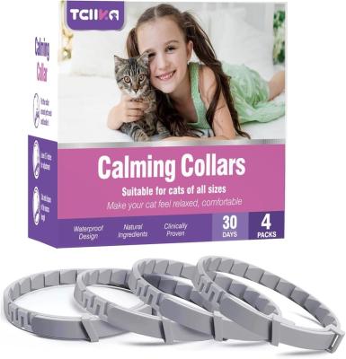 China Stocked Calming collar for cats 4-piece pheromone collar relieves anxiety stress separation lasts 60 days release relieves bad behavior for sale