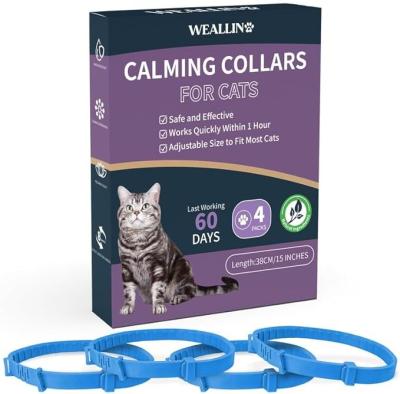 China Stocked 4 pieces of Cat Calming collar, Cat Calming collar Anxiety attack stress relief pheromone collar, cat calming product,60 days la for sale