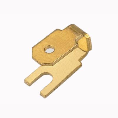 China Brass Custom Metal Stamping Brass Terminal Connector, Copper End Lugs, Electrical PCB Terminal for sale