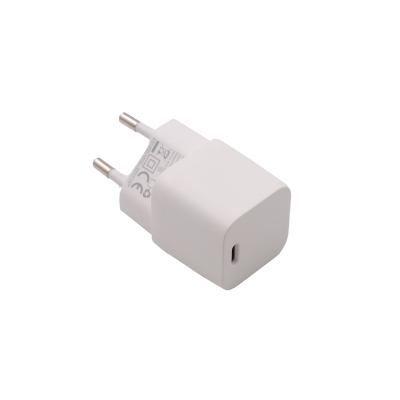 China Newest Mobile Phone Eu Plug Mini Pd 3.0 Quick Charger 20w Charging Type C 1 Single Left Adapter For Iphone Android Mobile Phones for sale