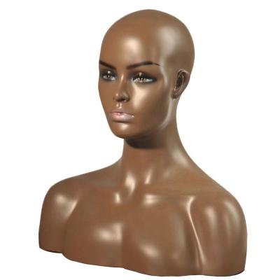 China Maniquies Maternity Women Upper Body Wig Stand Display PVC Female Mannequin Head With Shoulders For African American Bust for sale