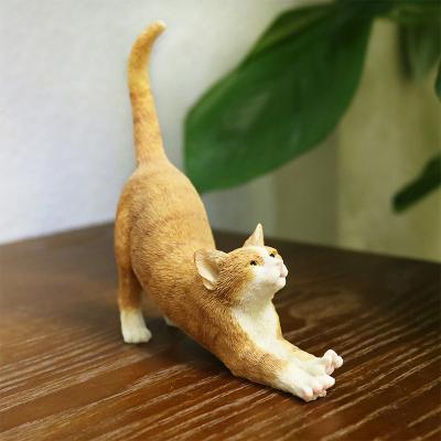 China China Polyresin Adorable Artificial Cat Ornament for sale