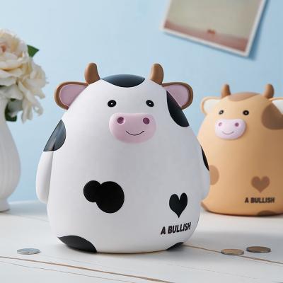 China Cute Vinyl Cartoon Cows Shaped Piggy Bank Piggy Bank Big Savings For Alcancia Birthday Christmas Of Coins Notes for sale