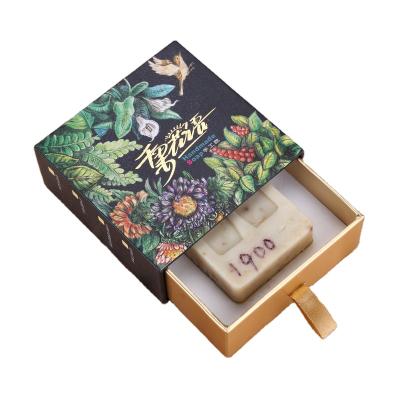 China Custom Made Biodegradable Handmade Square Soap Paper Drawer Packaging Box for sale