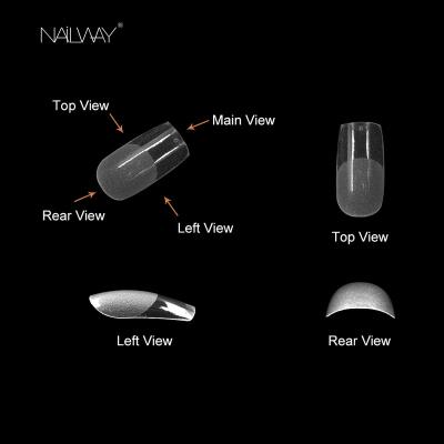 China Easy Apply High Quality Square Artificial Ballerina Full Cover Nail Tips Soft Gel Nail Tips for sale