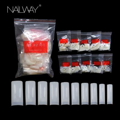 China Easy Apply High Quality Gel Press On Nails Half Cover 500 Pcs C Curve Nail Tips XXL Square Nail Tips for sale