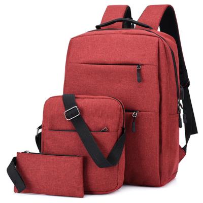 China 3pcs Sets 3pcs Set Men USB Business Laptop Bag Filler Teenager Backpack Rucksack Boys School Bags for sale