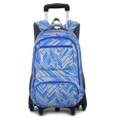 China Hot Sale Bottom Factory Wholesale Travel School Supplies Boys Backpack Trolley Wheeled School Bags for sale