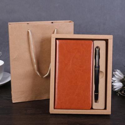 China Wholesale Custom Leather Notebooks Wholesale Custom PU Leather Office Stationery Gift Set Student A6 Promotional Notebook for sale