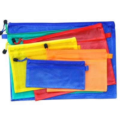 China Wholesale Waterproof A3 A4 A5 A6 Document Storage Bag Solid Color Zipper Zipper Zip File Bag for sale