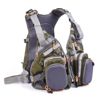 China Wholesale Mesh Chest Vest Bag Outdoor Breathable Multifunctional Purpose Multi-Pocket Life Vest Fly Fishing Backpack for sale