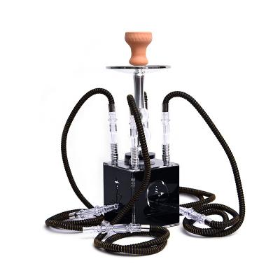 China Arabic metal shisha bar with lights four lights acrylic square shisha lights portable hookah with led light for sale