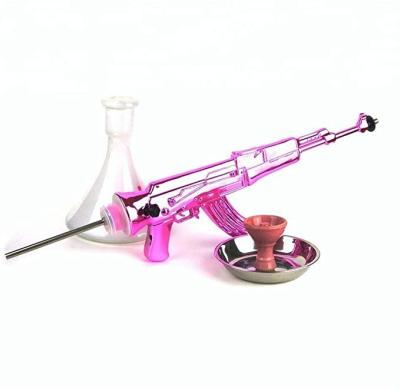 China Factory Wholesale High Quality Aluminum Stainless Steel Shape Hookah + Unique Popular Nargila Shisha Ak47 Hookah for sale