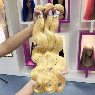 China Wholesale Raw Virgin Brazilian Remy Hair Extension Body Wave Bundles 613 Long For Women Extension Vendor Human Cuticle Color Lined Hair From India for sale