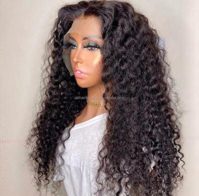 China Virgin Remy Hair Extension Raw Brazilian Hair HD Lace Front Human Hair Wigs Swiss Deep Curl Transparent Lace Frontal Virgin Hair Wig For Black Women for sale