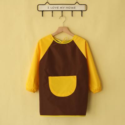 China Good For Washing And Dry Customized Printing Baby Bib Waterproof PUL Long Sleeve Baby Bib for sale