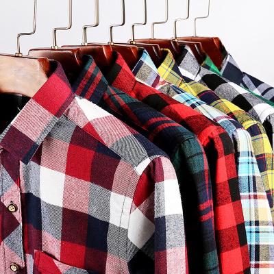 China 2022 Customs Mens Clothing Long Sleeve Pocket Casual Thick Flannel Anti-pilling Vintage Plaid Check Warm Shirt For Men for sale