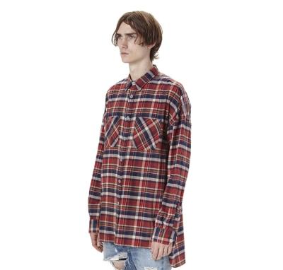 China Wholesale Oversized Soft Anti-pilling Touching High Quality Men's Yellow Plaid Long Sleeve Causal Shirt for sale