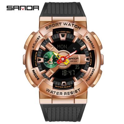 China Waterproof Double LED Display Japan Watch Men's Wrist G Style Alarm Waterproof Sport Unique Multifunction Digital Electronic Watch for sale