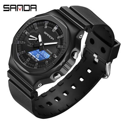 China SANAD Top Brand Luxury Men Watches Waterproof Alarm Clock 5ATM Sports Wristwatch Quartz Watch Men S Shock Clock Man relogio masculino 6008 for sale