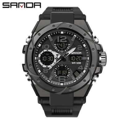 China Waterproof Double LED Display Japan Watch Men's Wrist G Style Alarm Waterproof Sport Unique Multifunction Digital Electronic Watch for sale