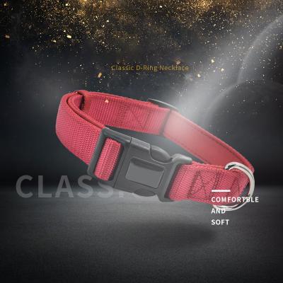 China Outdoor Sports Reflective Popular Dog Collar With Safety Buckles Cloth Webbing Dive Reflective Silk Collar for sale