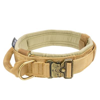 China High Quality Reflective Military-Grade Metal Locks Nylon Wilderness Survival Dog Trainer Collar for sale